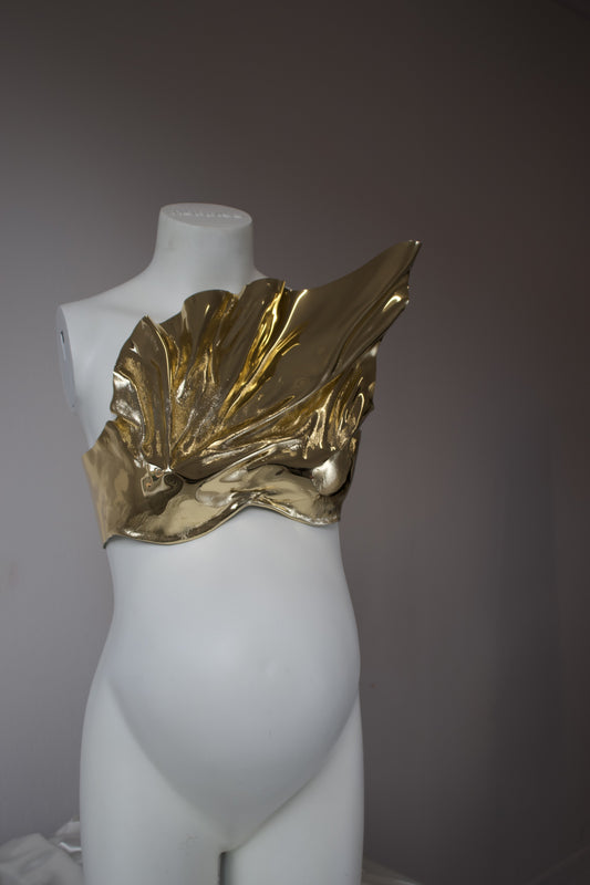 Maternity Gold Sculptural Corset – Top