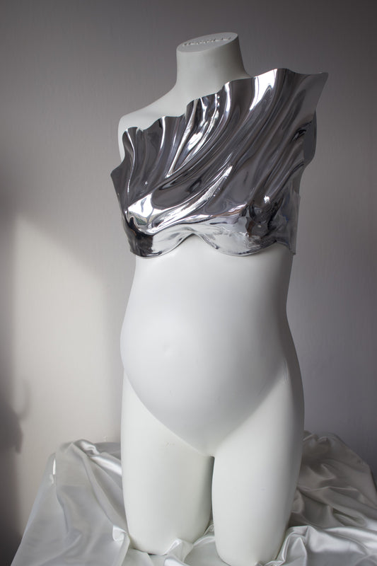 Maternity Silver Sculptural Corset – Top