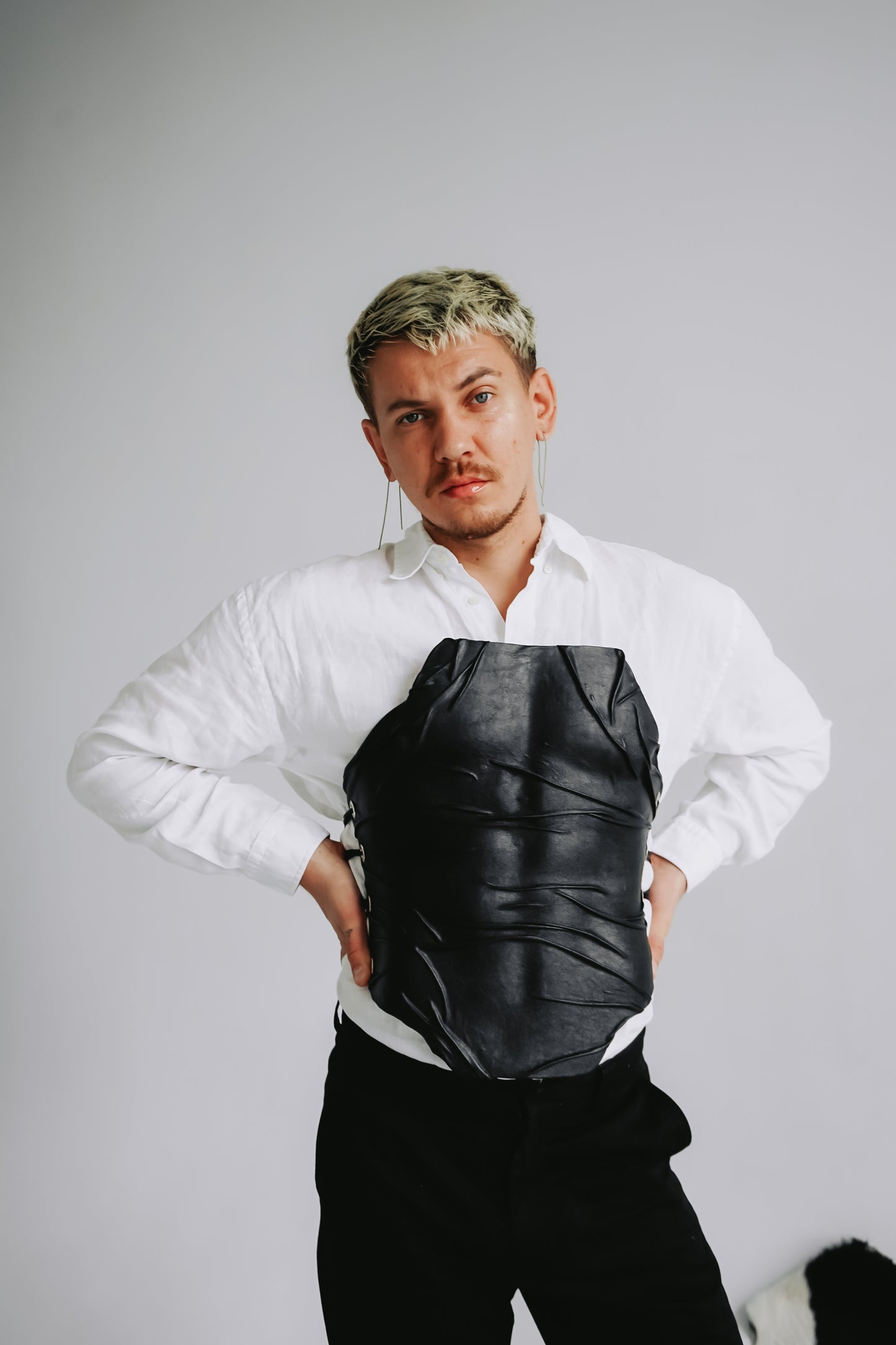 Eco-Leather Black Corset