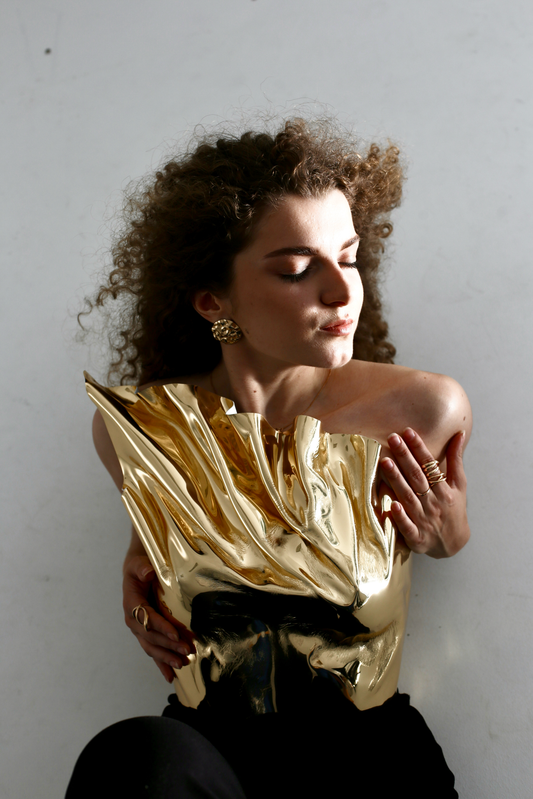 Gold Sculptural Corset – Top