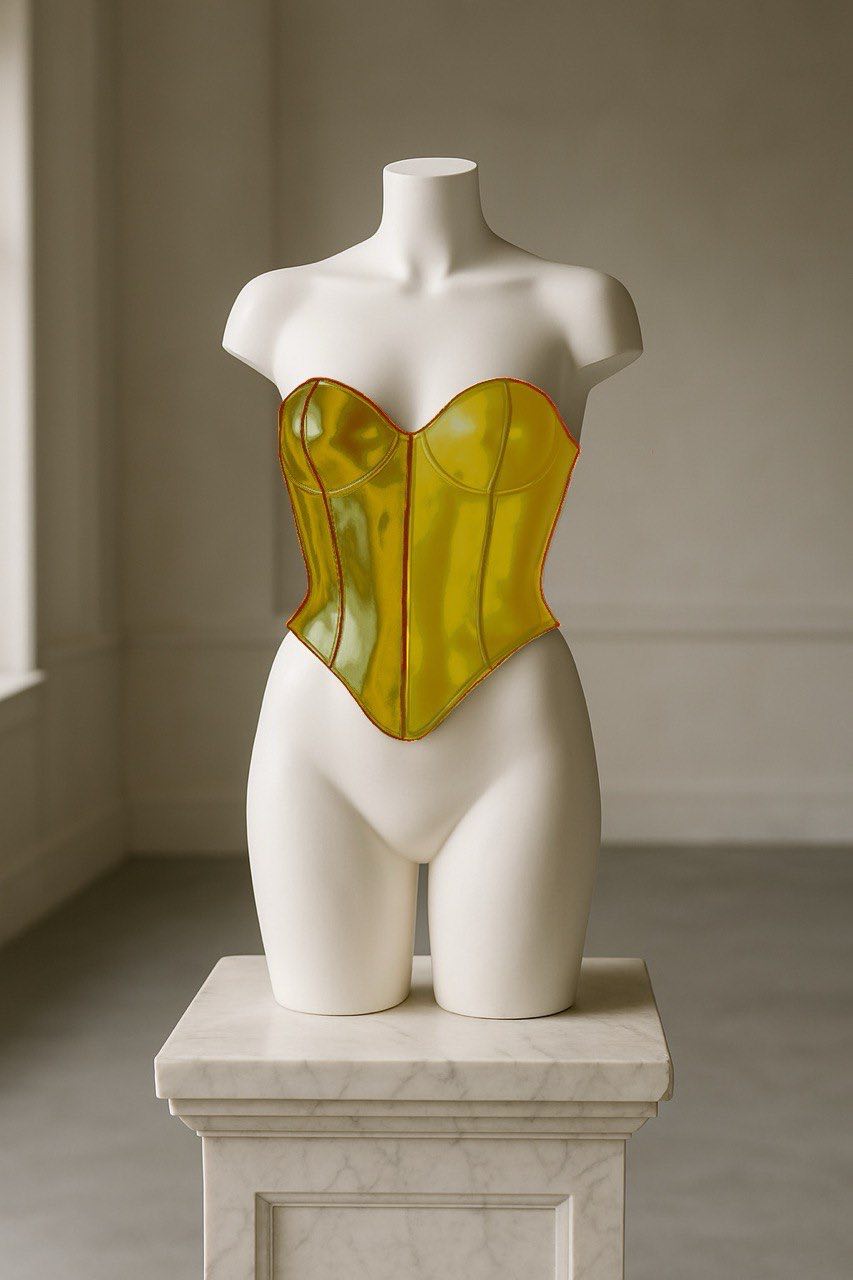 Maternity Gold Sculptural Corset – Top