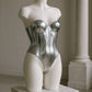 Silver Sculptural Corset – Top