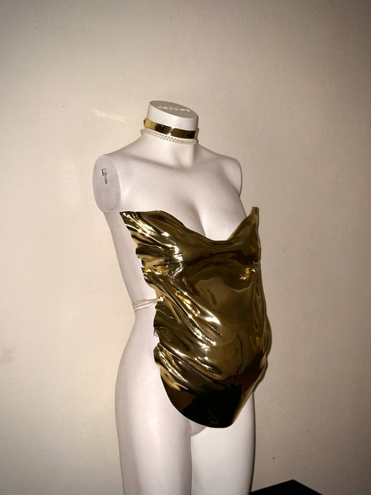 Maternity Gold Sculptural belly Corset